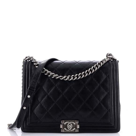 Chanel Boy Flap Bag Quilted Calfskin #179134C29B - Picture 1 of 10